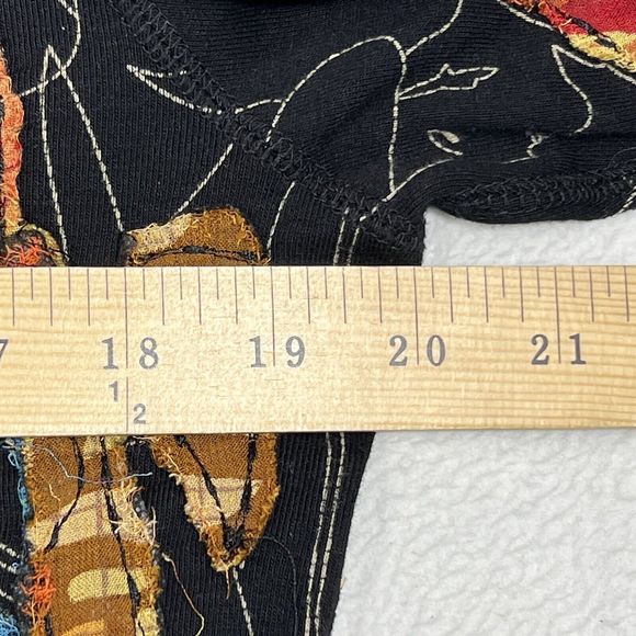 Chico’s Shirt Women's L T-shirt Black Wearable Art Colorful Long Sleeve Pullover - Picture 6 of 17